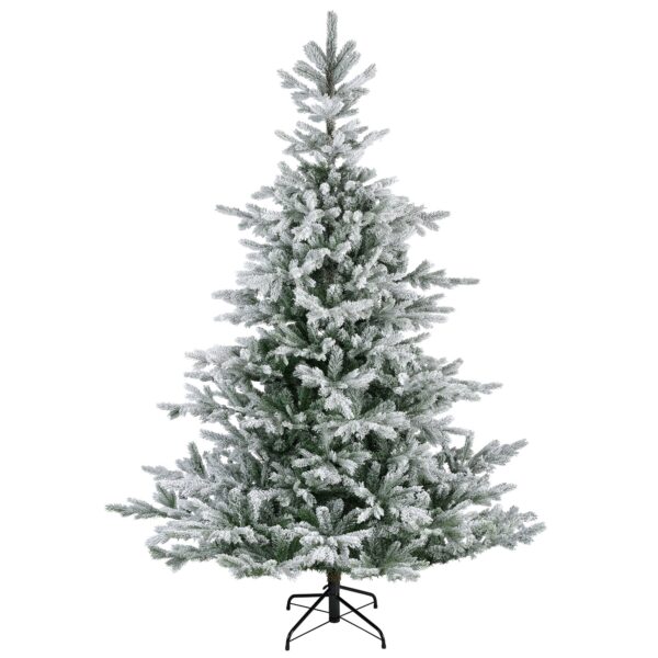 Árbol de Navidad verde de 240 cm de alto - Adornos blanco/plata